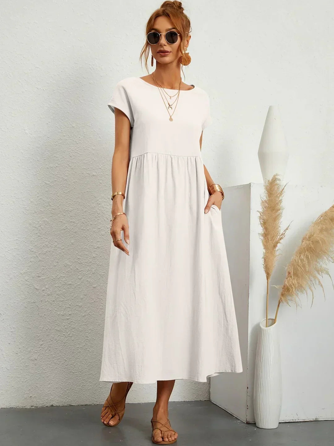 Gabriela™ | Robe Midi Fluide à l'Élégance Intemporelle