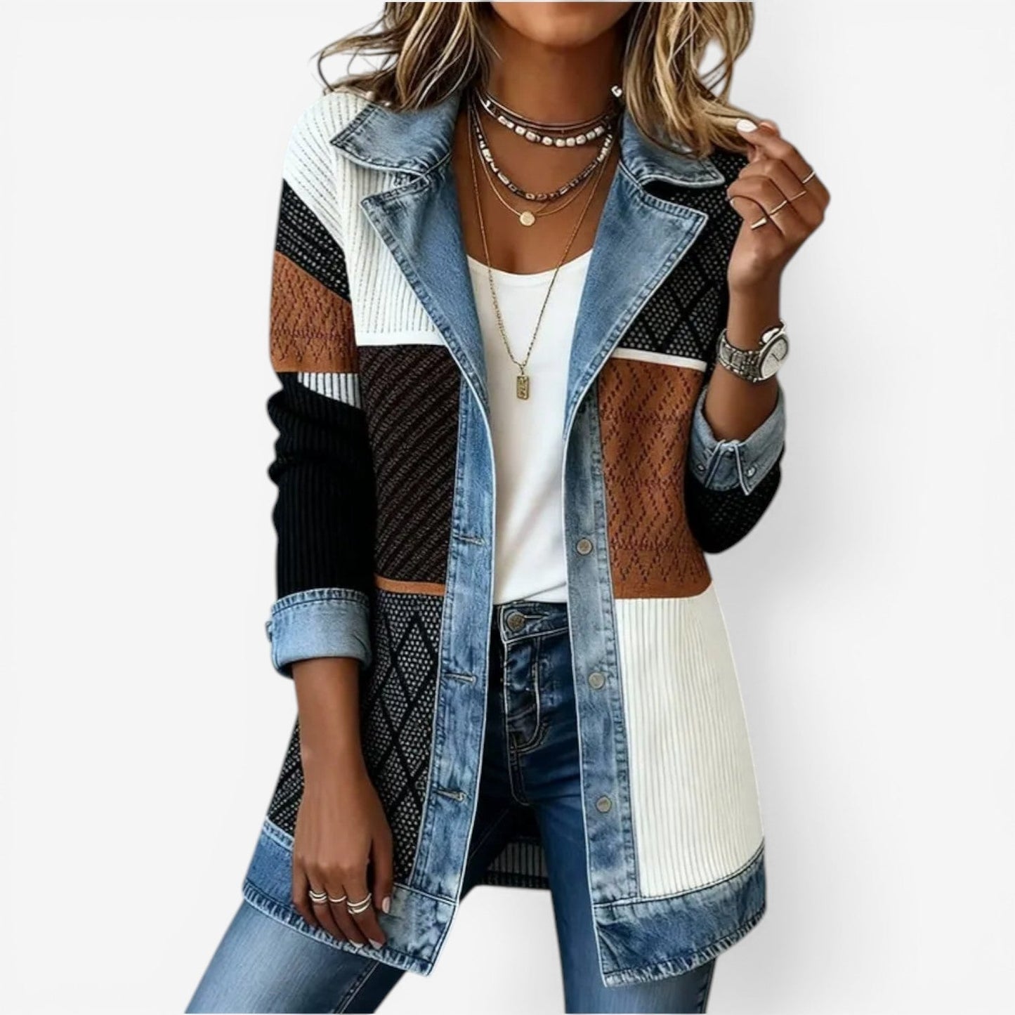 Blazer Emilia en Denim Combiné