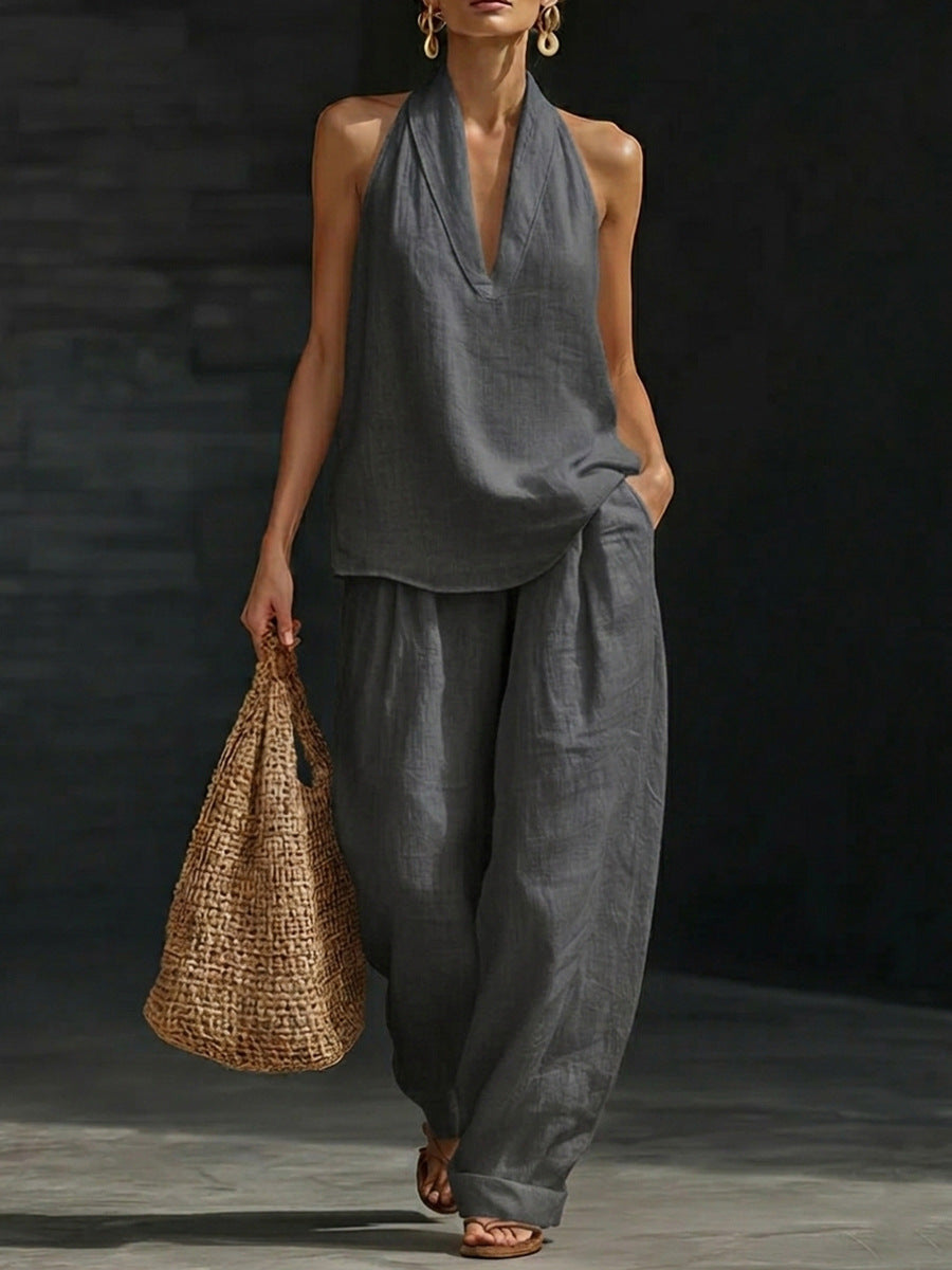 Paulina | Ensemble Sans Manches avec Pantalon Large