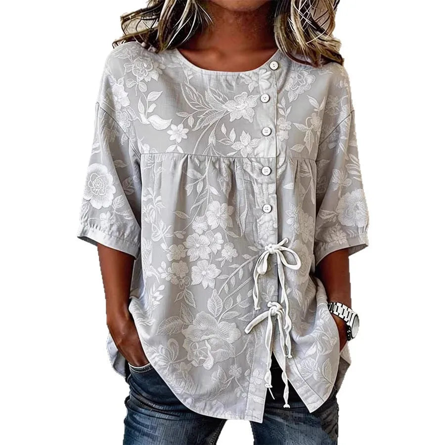 Célestina | Chemise Fleurie Élégante