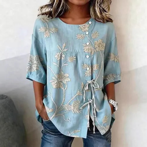 Célestina | Chemise Fleurie Élégante