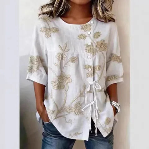 Célestina | Chemise Fleurie Élégante