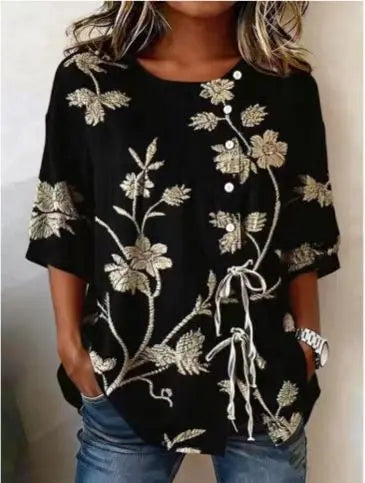 Célestina | Chemise Fleurie Élégante