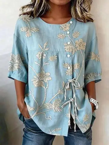Célestina | Chemise Fleurie Élégante