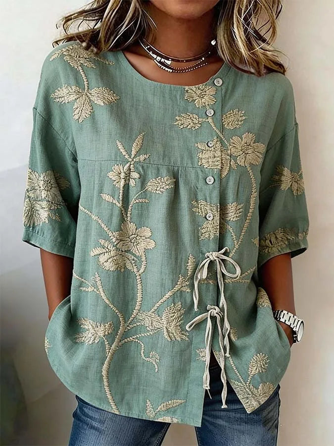 Célestina | Chemise Fleurie Élégante