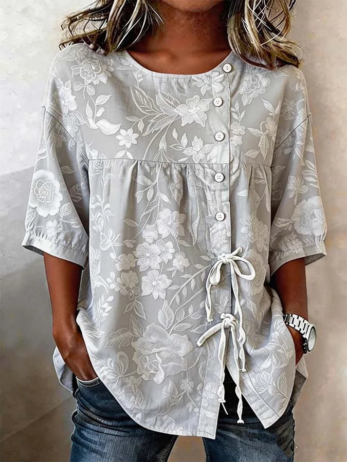 Célestina | Chemise Fleurie Élégante