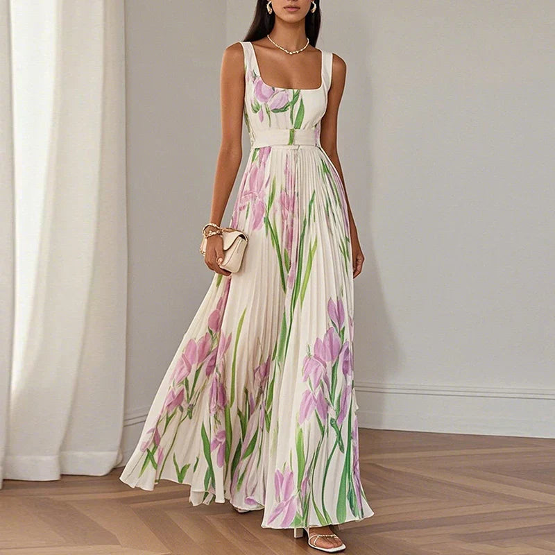 Oriah | Robe Longue Trapèze à Fleurs