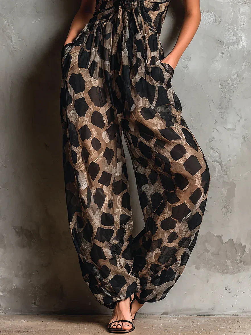 Adriana | Combinaison élégante à imprimé animalier