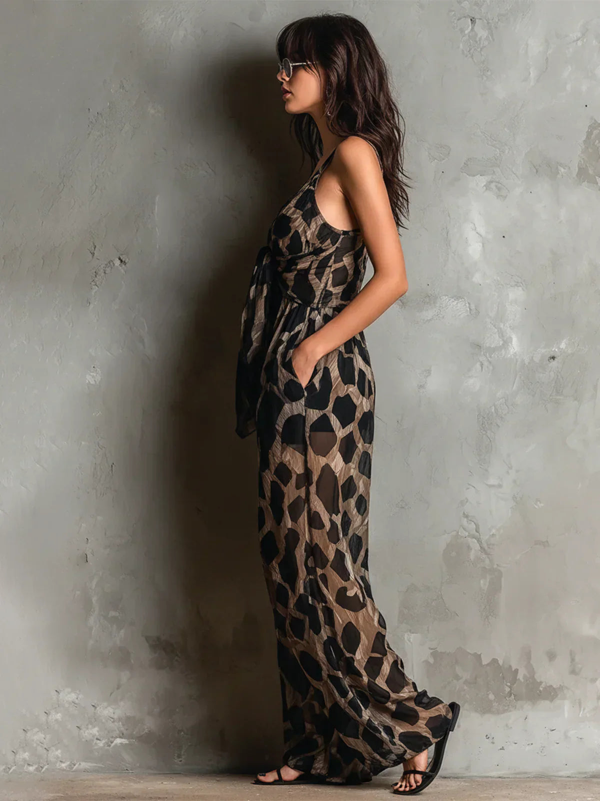 Adriana | Combinaison élégante à imprimé animalier