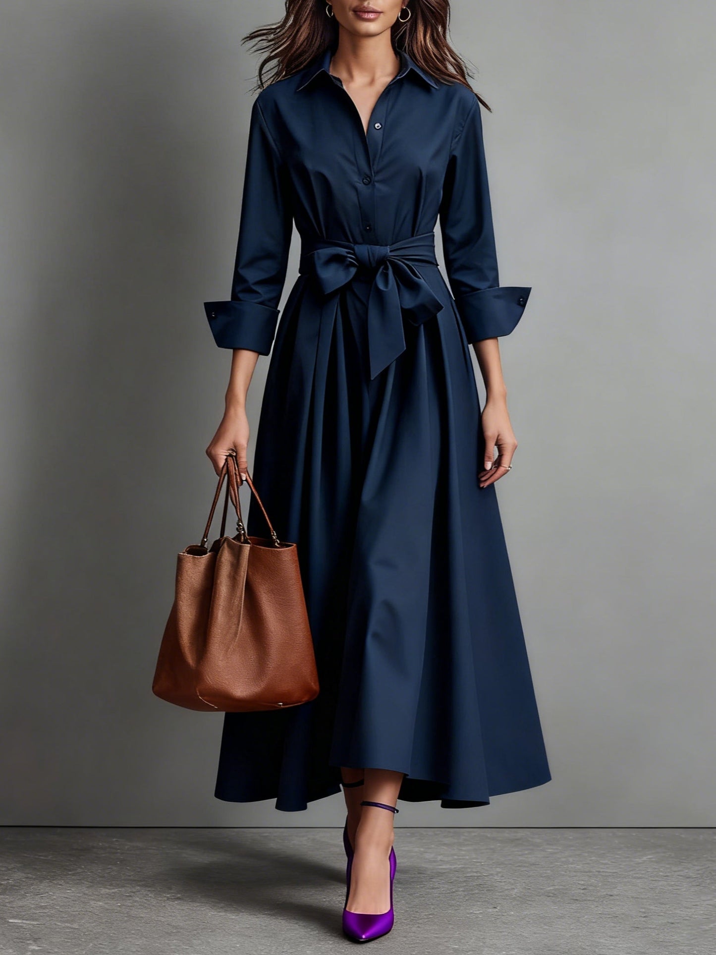 Marise | Robe Longue Élégante Avec un Nœud