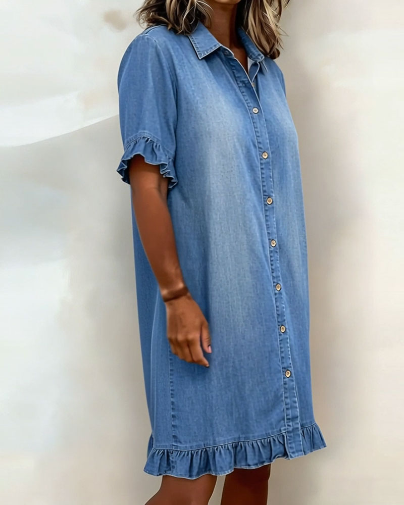Maria | Robe en Jean Confortable à Plis Flatteurs