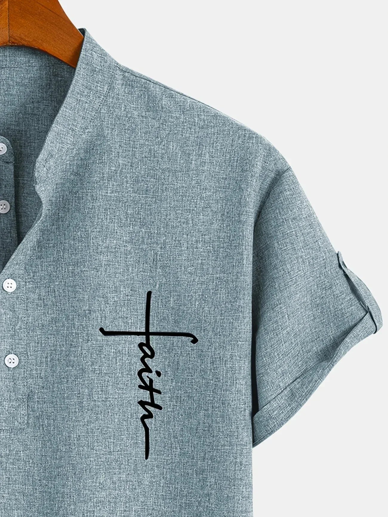 Leblanc | Chemise Élégante à Manches Courtes et Col Montant