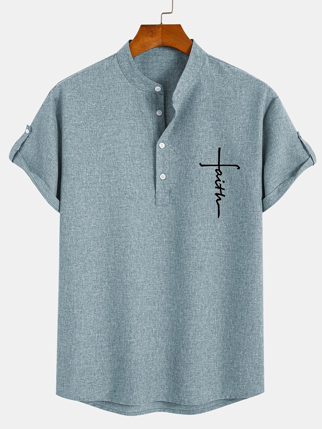 Leblanc | Chemise Élégante à Manches Courtes et Col Montant