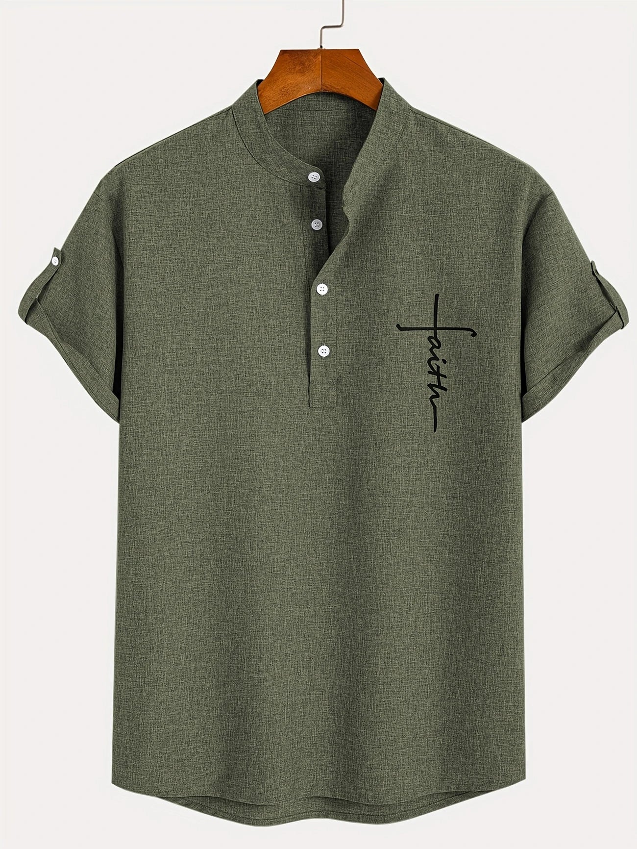 Leblanc | Chemise Élégante à Manches Courtes et Col Montant