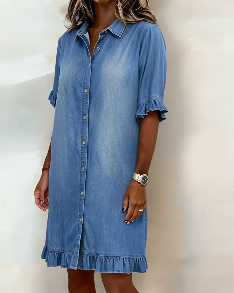 Maria | Robe en Jean Confortable à Plis Flatteurs
