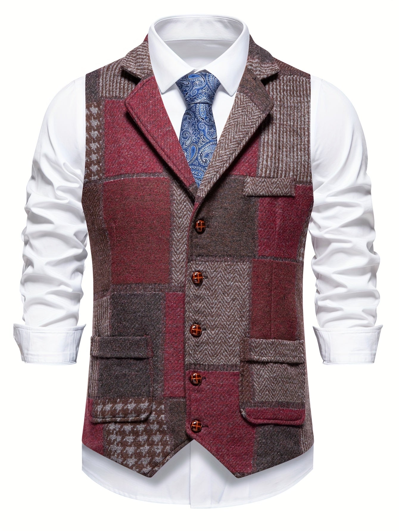 Gilet Patchwork Élégant