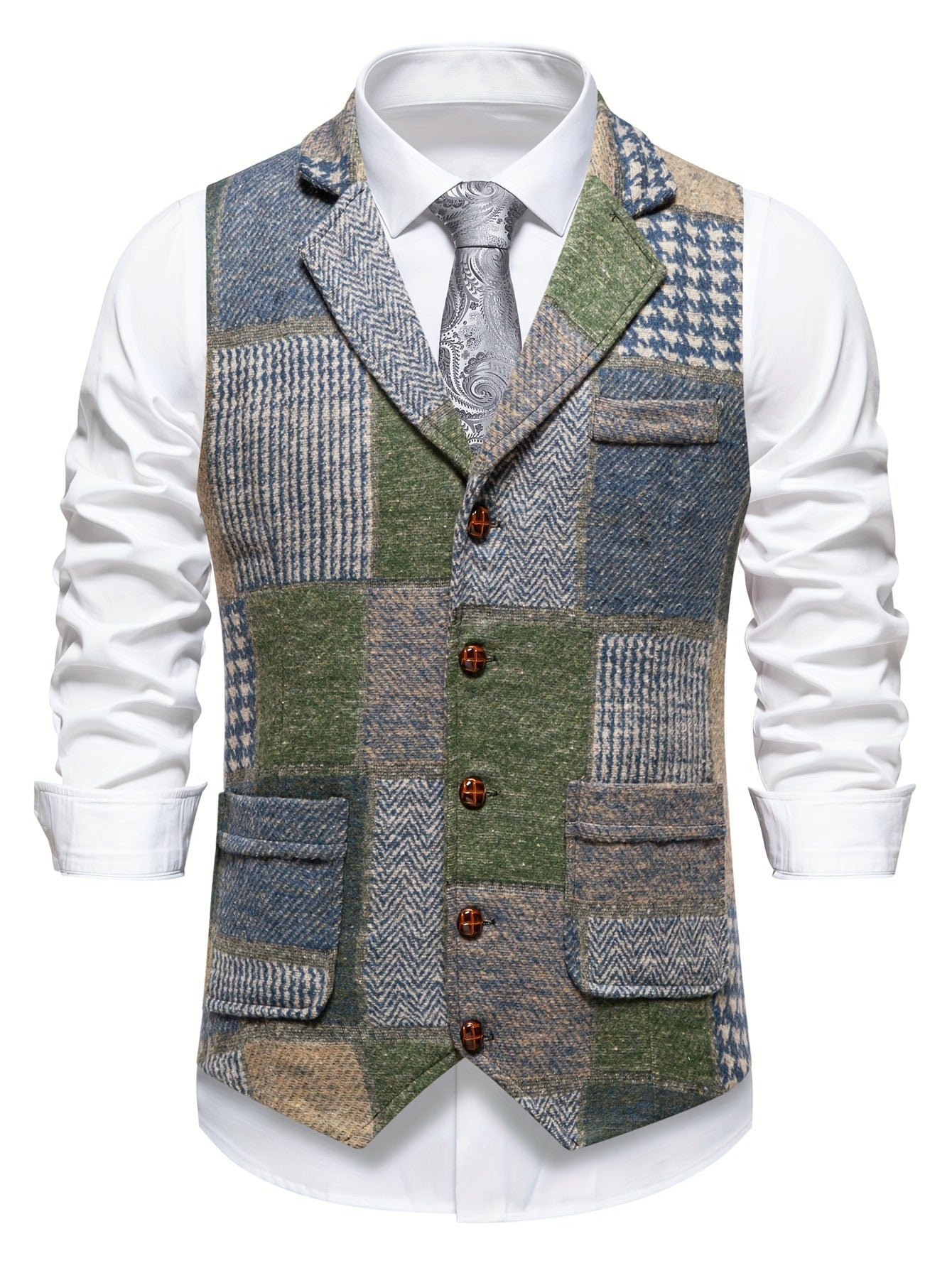 Gilet Patchwork Élégant