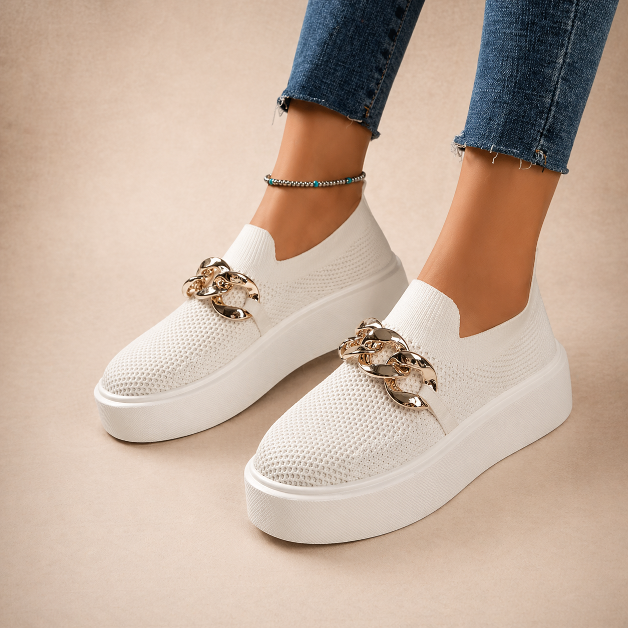 Maria - Scarpe con Catena en Métallo