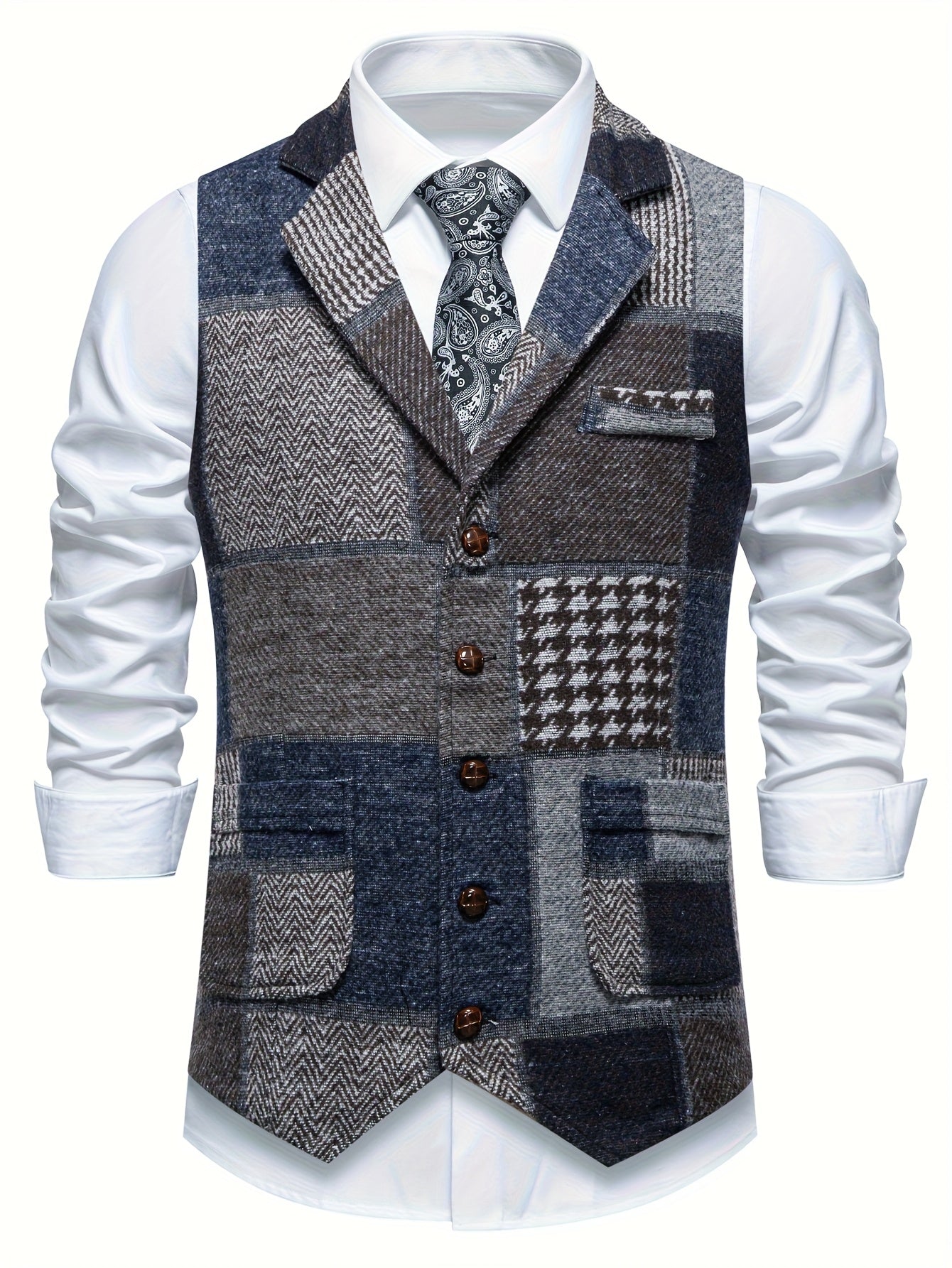 Gilet Patchwork Élégant