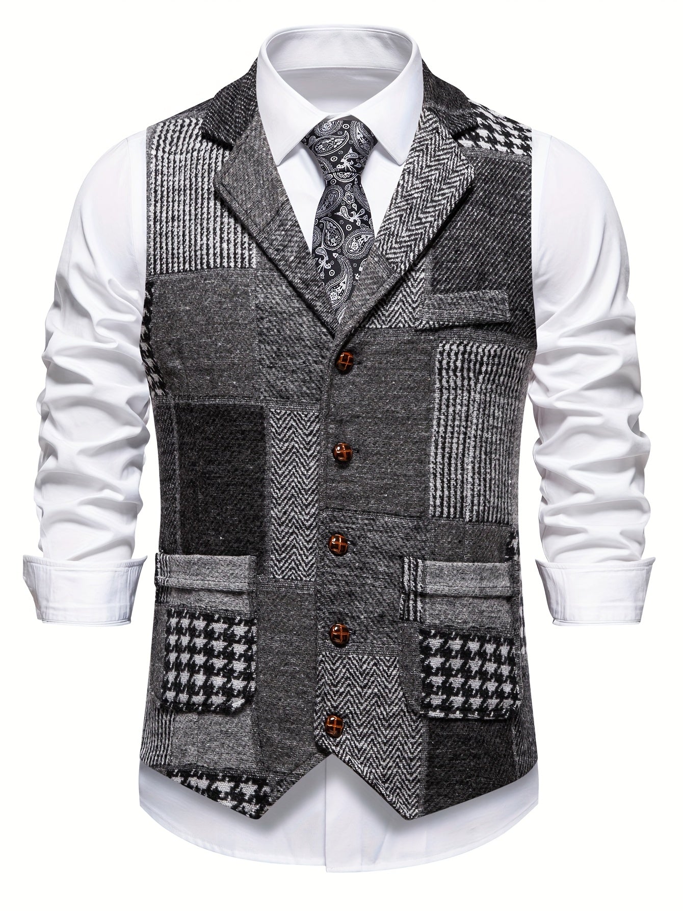 Gilet Patchwork Élégant