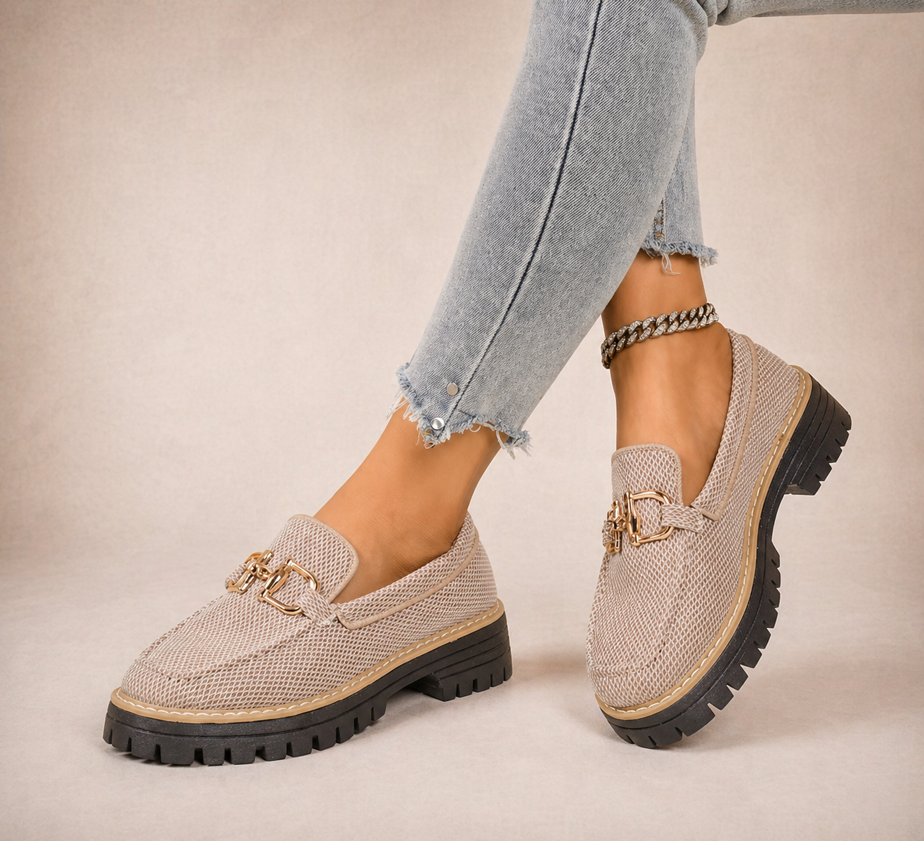 Romina - Mocassins en Maille Respirante Avec Semelles Épaisses
