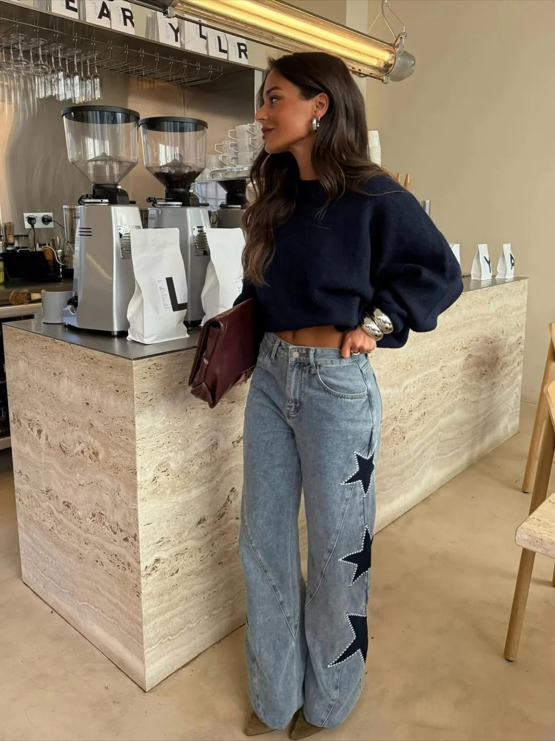 Pantalon Chic à Étoiles