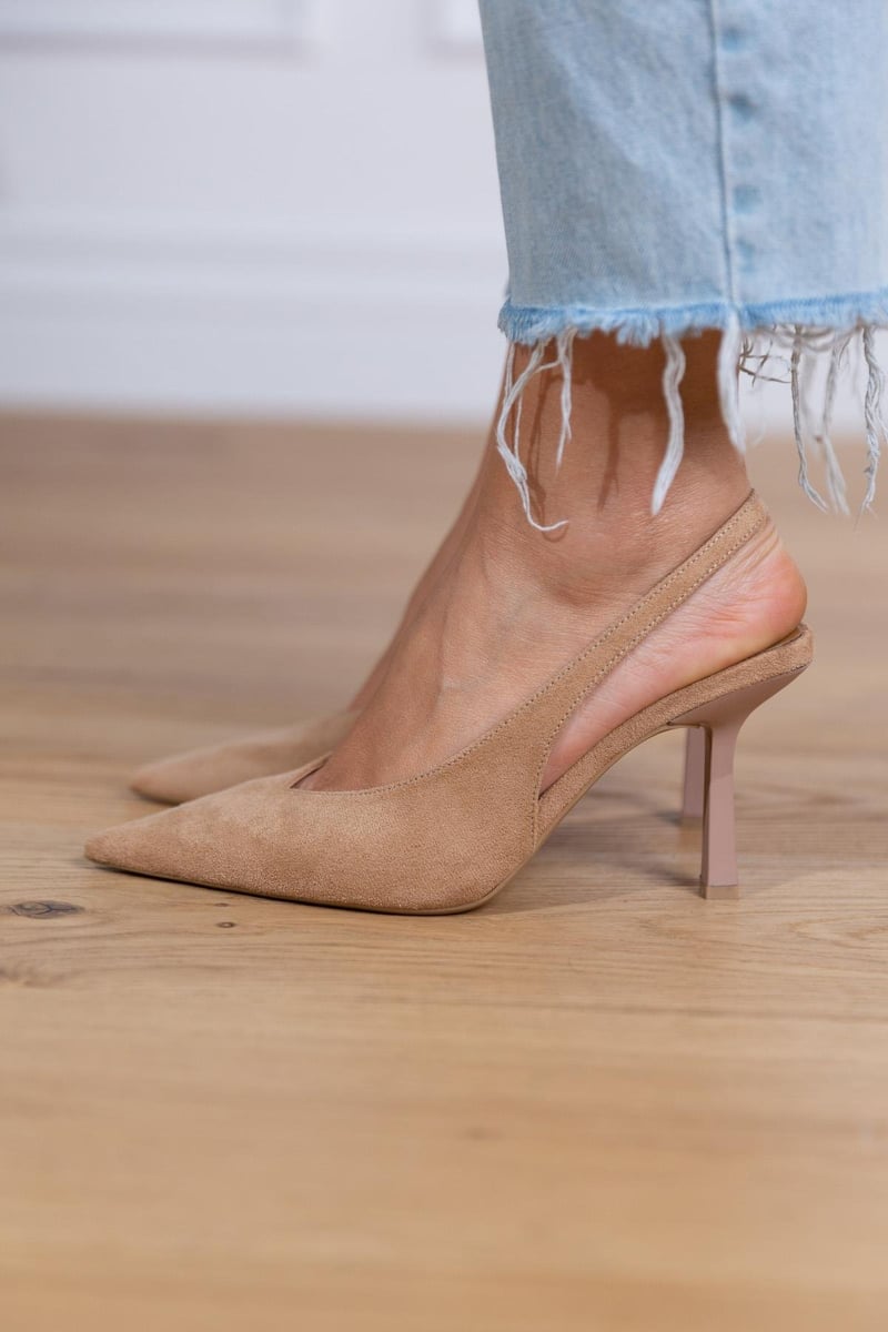 Marlena | Chaussures Beiges à Petits Talons