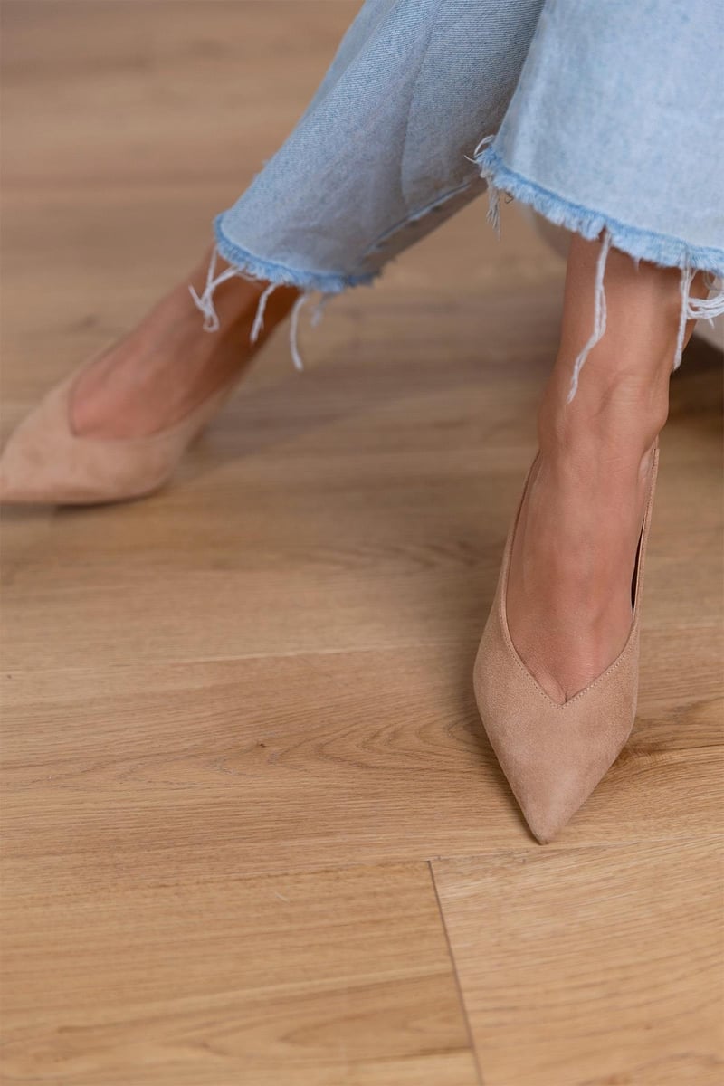 Marlena | Chaussures Beiges à Petits Talons