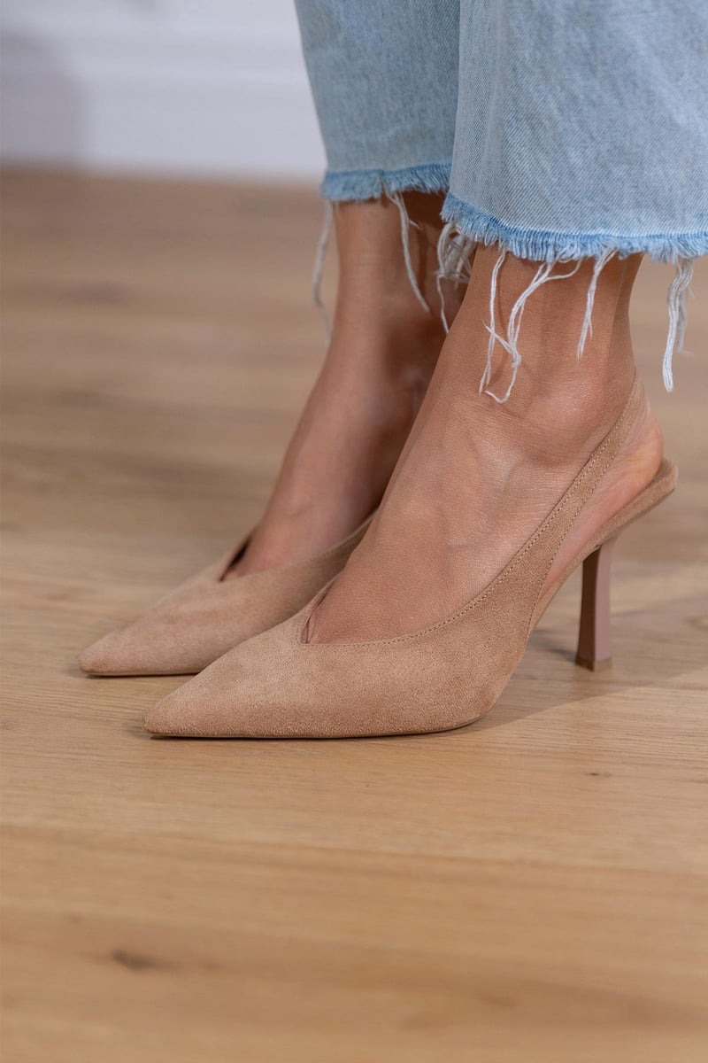 Marlena | Chaussures Beiges à Petits Talons